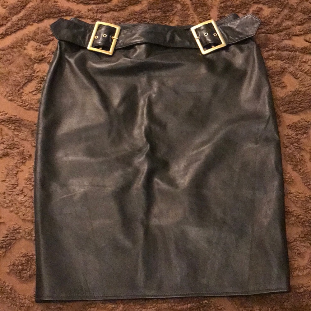 D&G Leather skirt with beautiful attached belt.